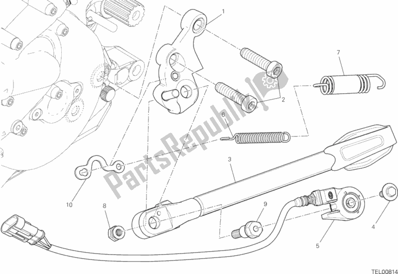 Tutte le parti per il Cavalletto Laterale del Ducati Monster 821 USA 2017